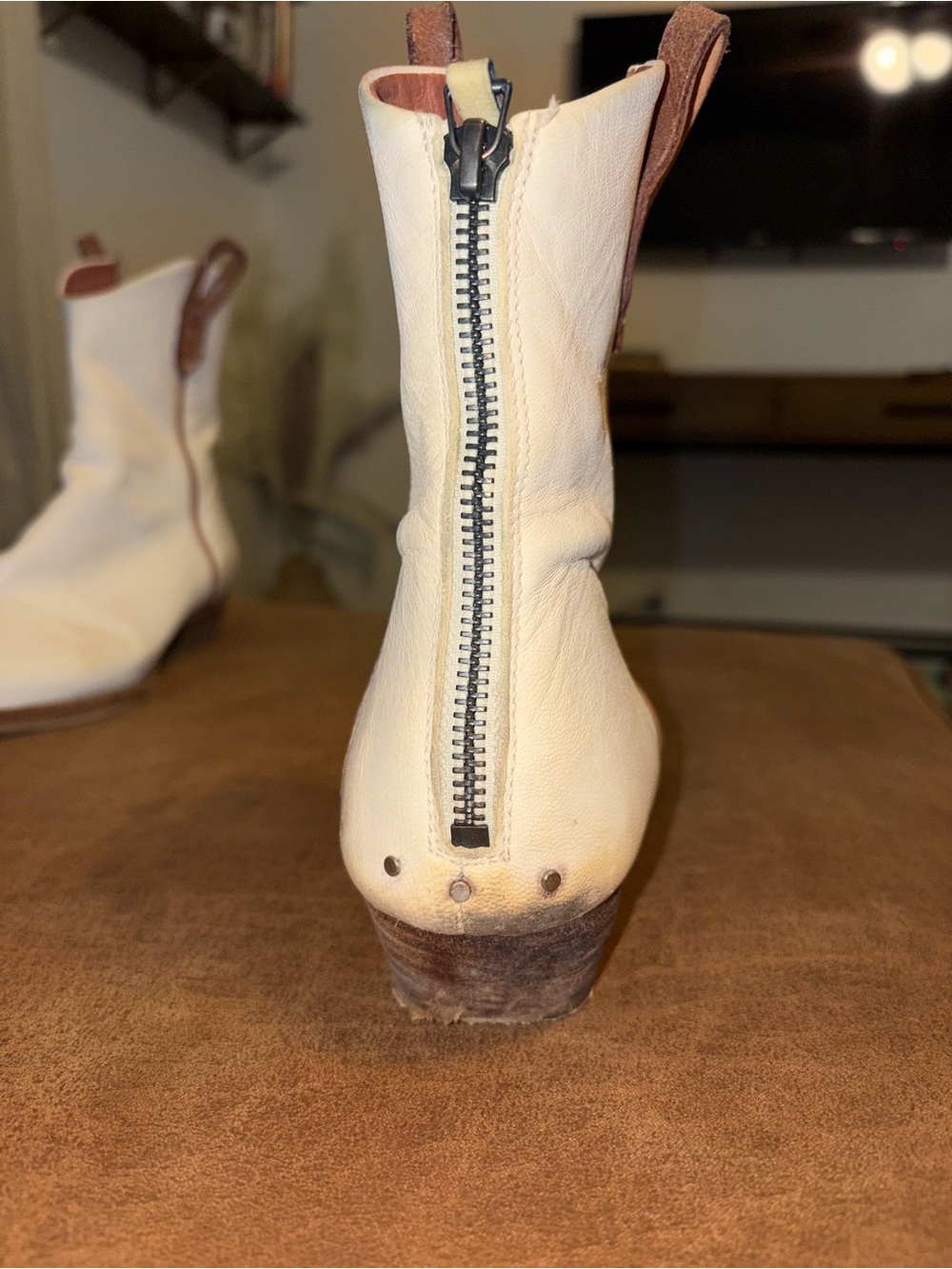 Free People We The Free Wesley White/boneLeather Ankle Boots Size 39 / 9 - Picture 6 of 16